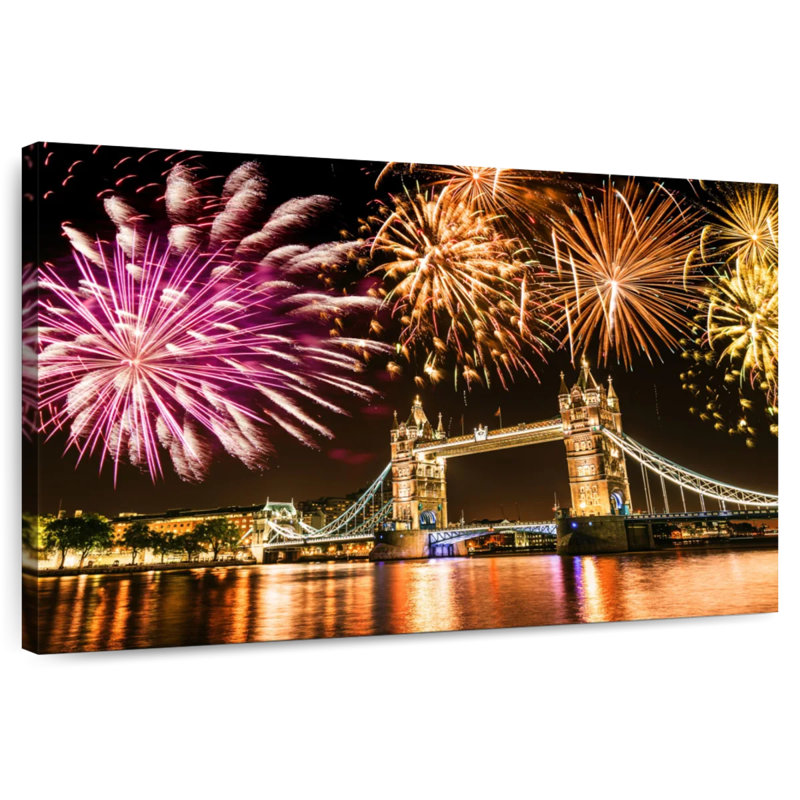 Kavia Fireworks Over Tower Bridge, 34" H x 51" W