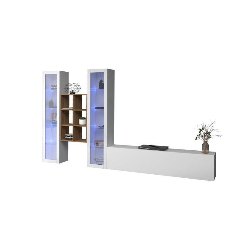 Maruska Unfinished Floating Entertainment Centre for TVs up to 70", White Glossy
