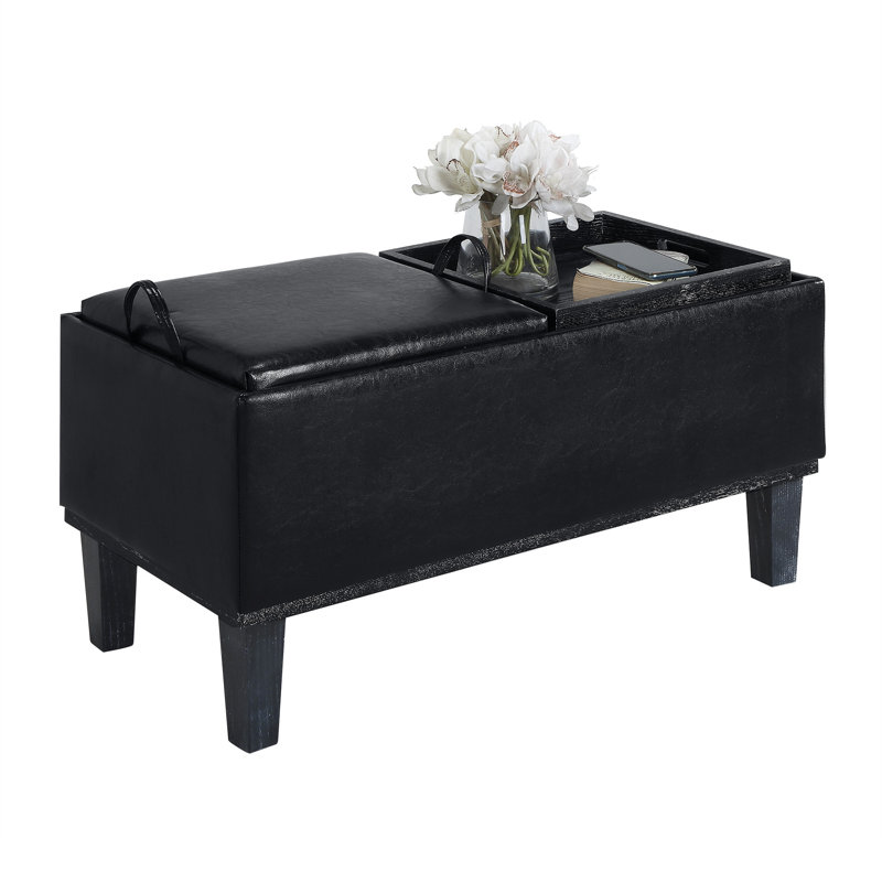 Esmee 34.5'' Wide Rectangle Storage Ottoman with Reversible Tray