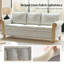 Gema 205 CM Farmhouse Striped Sofa With Rolled Arm And Solid Wood Spindle Legs