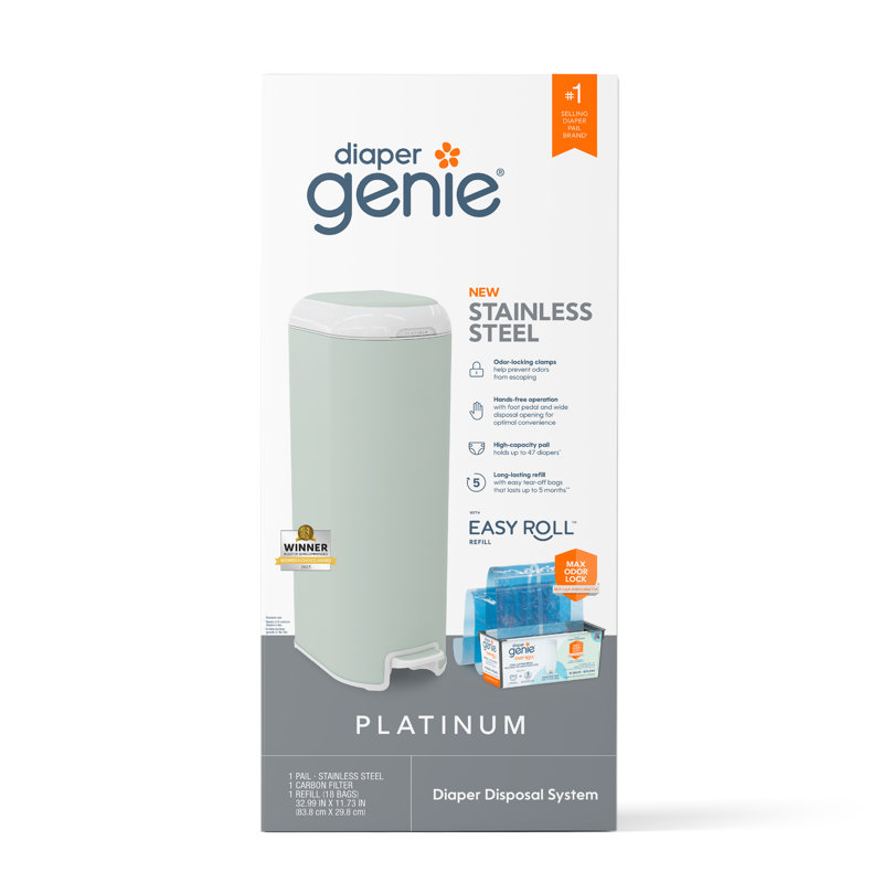Seau Diaper Genie Platinum, Vert sauge