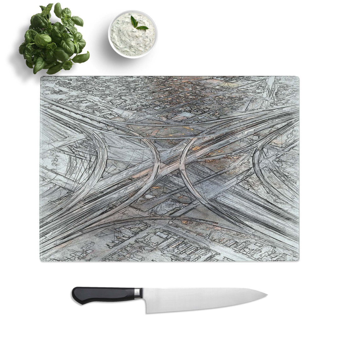 Glass Highways of Los Angeles in Abstract Chopping Board