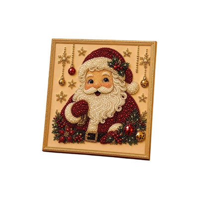 Décorations de Noël bricolage, perle de Noël, ensemble de peinture de perles, planche à dessin, ensemble d'art sur toile en strass avec manuel d'instructions, artisanat des Fêtes pour adultes, cadeau de décoration murale