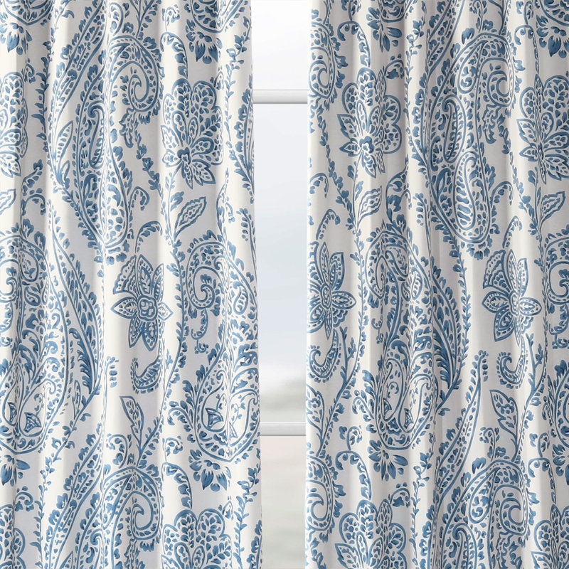 Alexiyana Vintage Paisley Room Darkening Curtains For Bedroom & Living Room Curtains (1 Panel), 50"W x 84"L