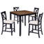 Ensemble de table de salle à manger 5 pièces à hauteur de comptoir en bois, table carrée avec 4 chaises rembourrées pour 4 personnes, style campagne moderne pour les petits espaces