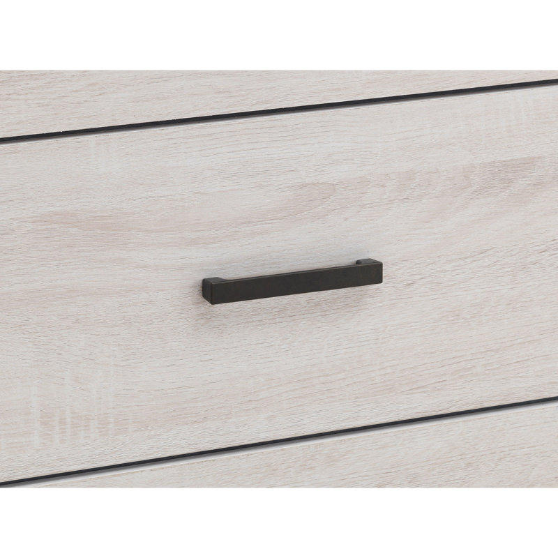 Ensemble de chambre avec grand lit 5 pièces Sherwood Coastal White, Blanc, 5 Pcs: Bed, Nightstand, 2 Dressers, Mirror