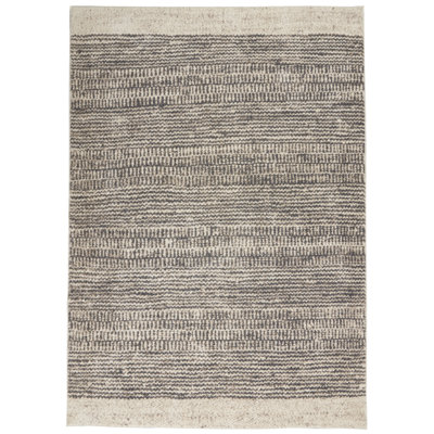 Calvin Klein Etched 5' x 7' Ivory Grey Contemporary Indoor Rug