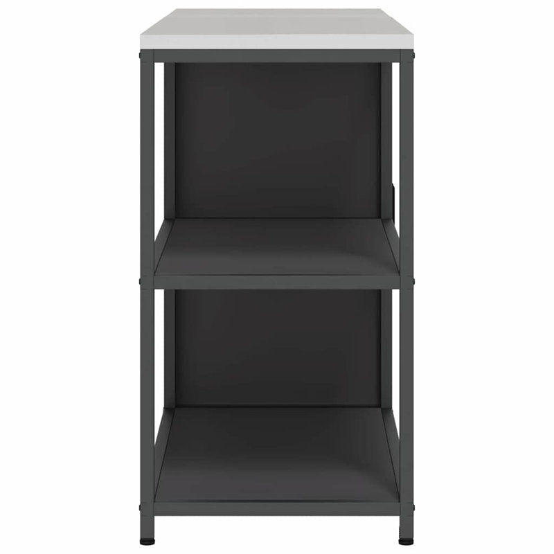  Kitchen Storage Set With Shelf 2 Pcs White 150 X 50 X 92 Cm, Black