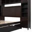 Lit double en bois avec armoire tout-en-un, tablette et prises, lit gigogne simple-1593324873