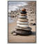 Œuvre zen en pierre empilée, photos de méditation sur la plage côtière, impression sur toile giclée sur toile encadrée-126136701-126136697