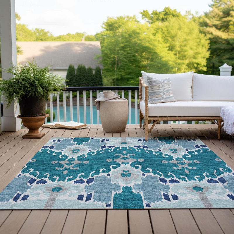 Tapis d'entrée / extérieur antidérapant Caziyah, Rectangle 3' x 5'