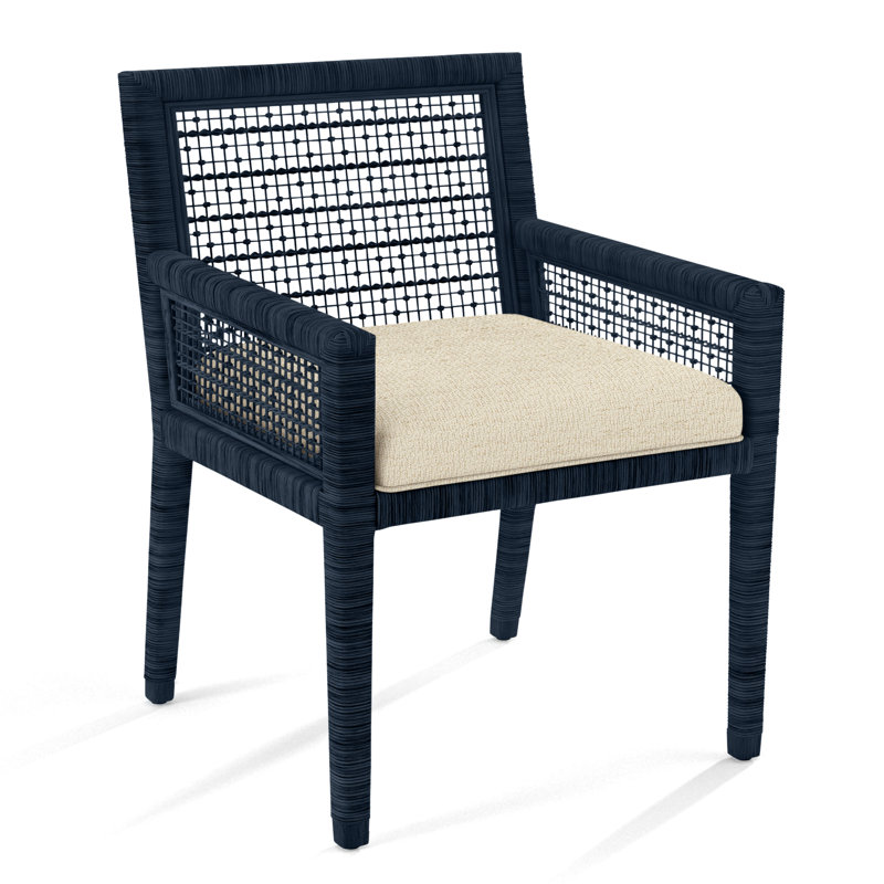 Pine Isle Arm Chair, Denim Stripe, 0206-61, Navy