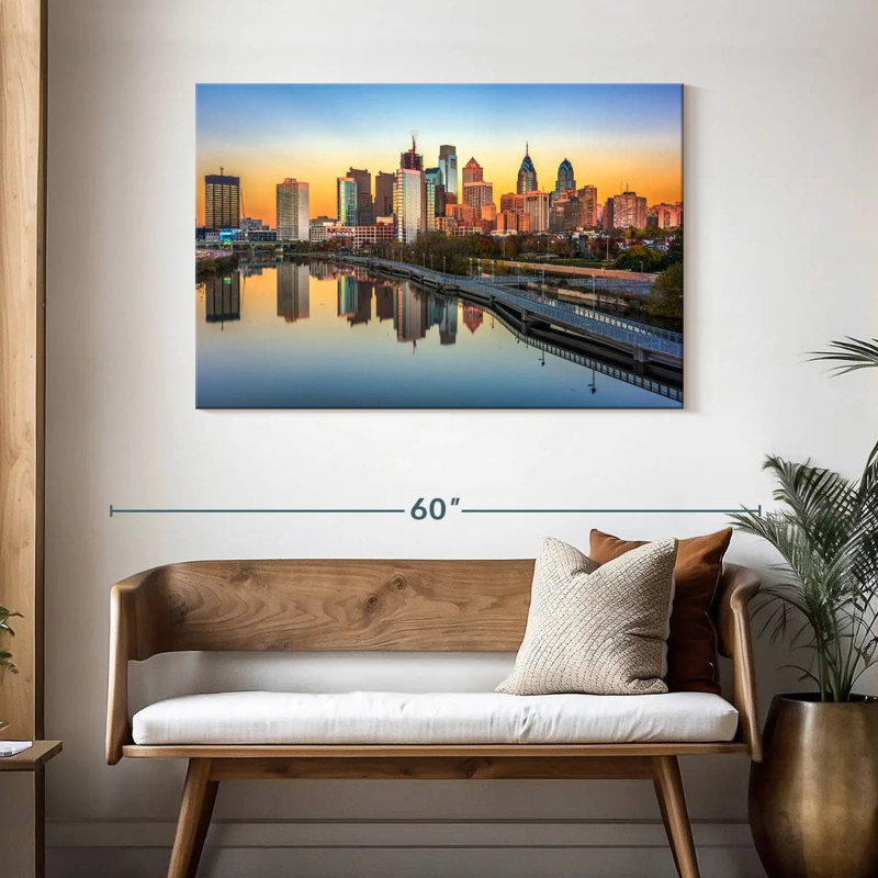 Philadelphia Skyline Reflection, 30" H x 45" W