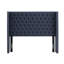 Tête de lit tapissier bleu marine pour grand lit, bouton avec double décoration cloutée, pieds réglables en métal noir, assemblage requis, capitonnage et garniture inclus avec outil, revêtement, pieds noirs, ensemble