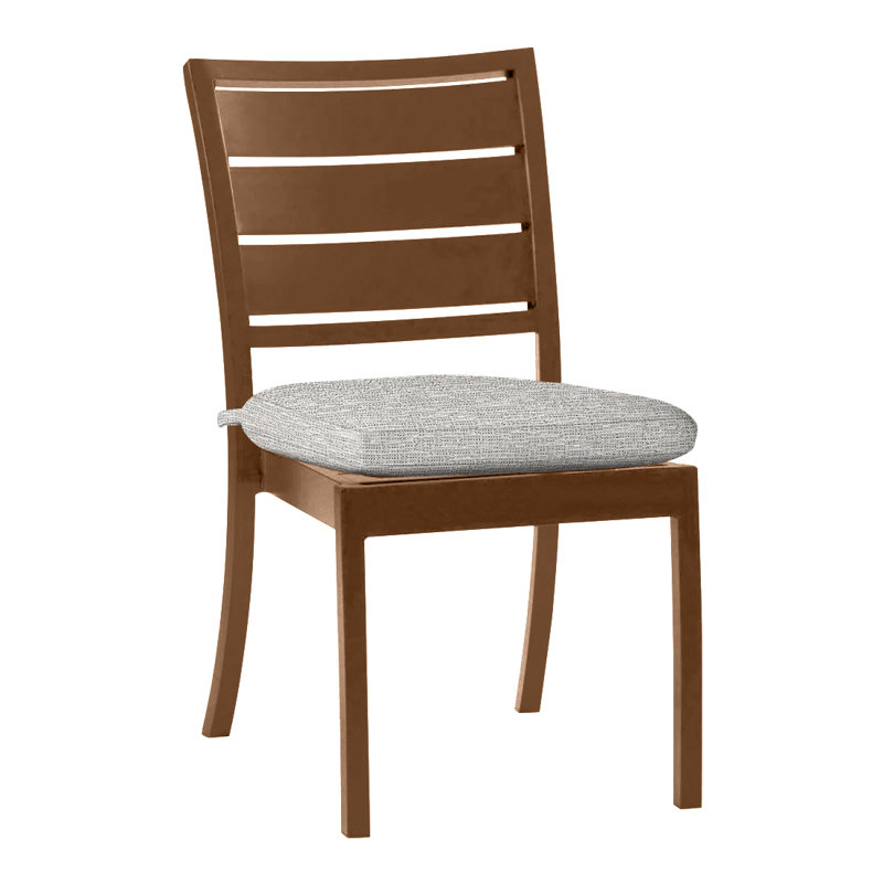 Chaise d'appoint d'extérieur en aluminium forgé Charleston, Chêne, Pas de soudure, Tweed caramel