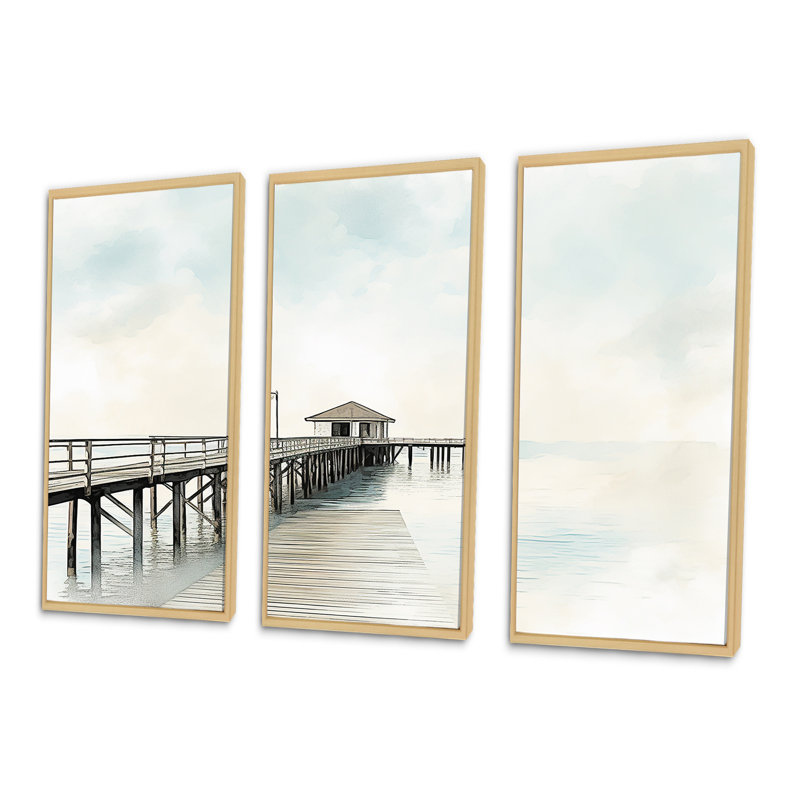 Ensemble de salon Quan - Coastal Pier, H 28 po x l 36 po x P 1 po, Cadre naturel flottant