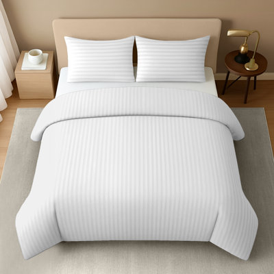 Microfiber Striped Duvet Cover Set