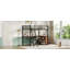 Lit mezzanine en métal avec 3 couches de tablettes et bureau en L-622432454-622432449