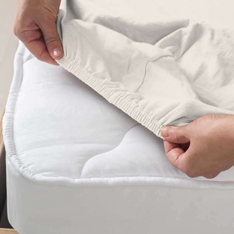 100% Cotton Machine Woven Fitted Sheet, Ivory, Super King (6')