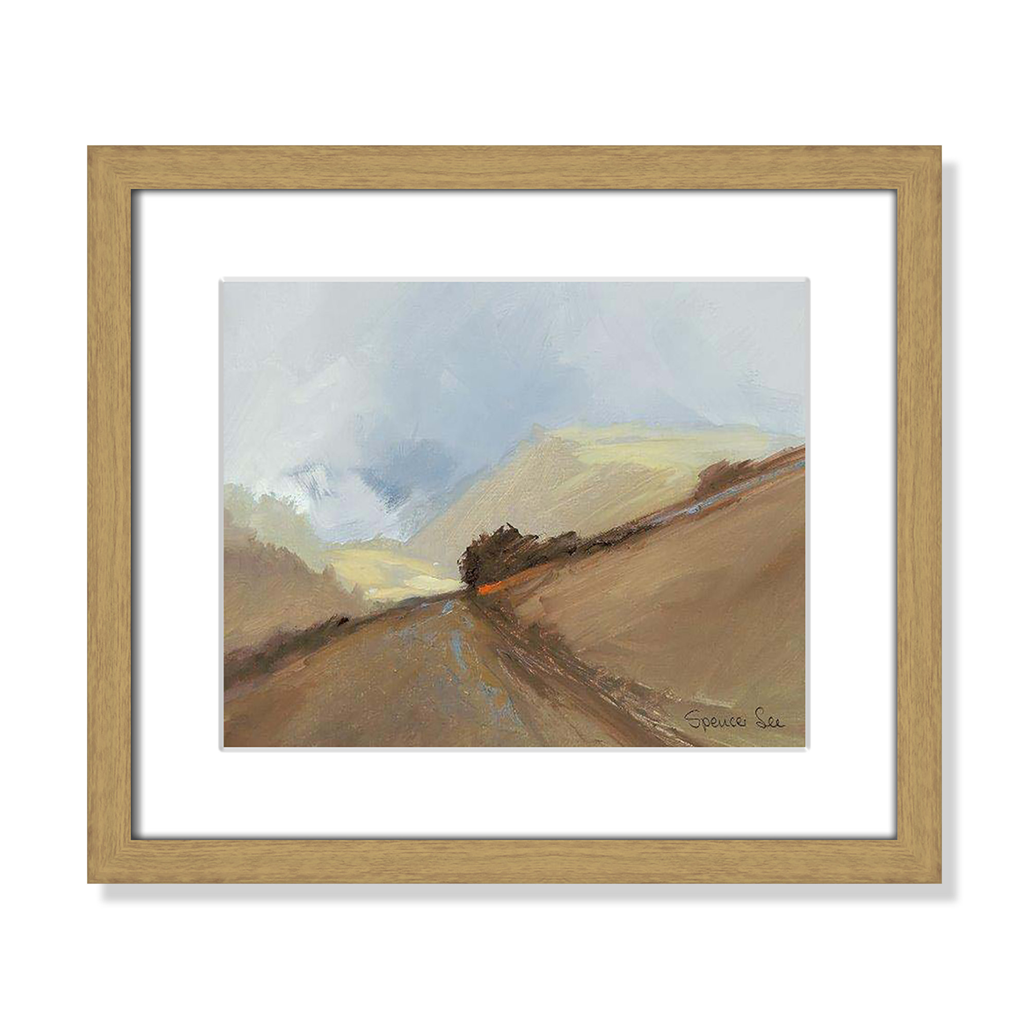 Heaven And Earth II by Spencer Lee, Natural Framed, 13" H x 15" W x 0.75" D
