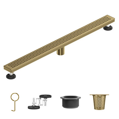 36 In. Shower Drain With 2-In-1 Tile Insert Panel Stainless Steel Linear Drain For Fast Drainage