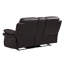 Fauteuil inclinable en cuir rembourré de mousse avec base en acier inoxydable - Console de 82,69 po de profondeur et de hauteur de 26,38 po