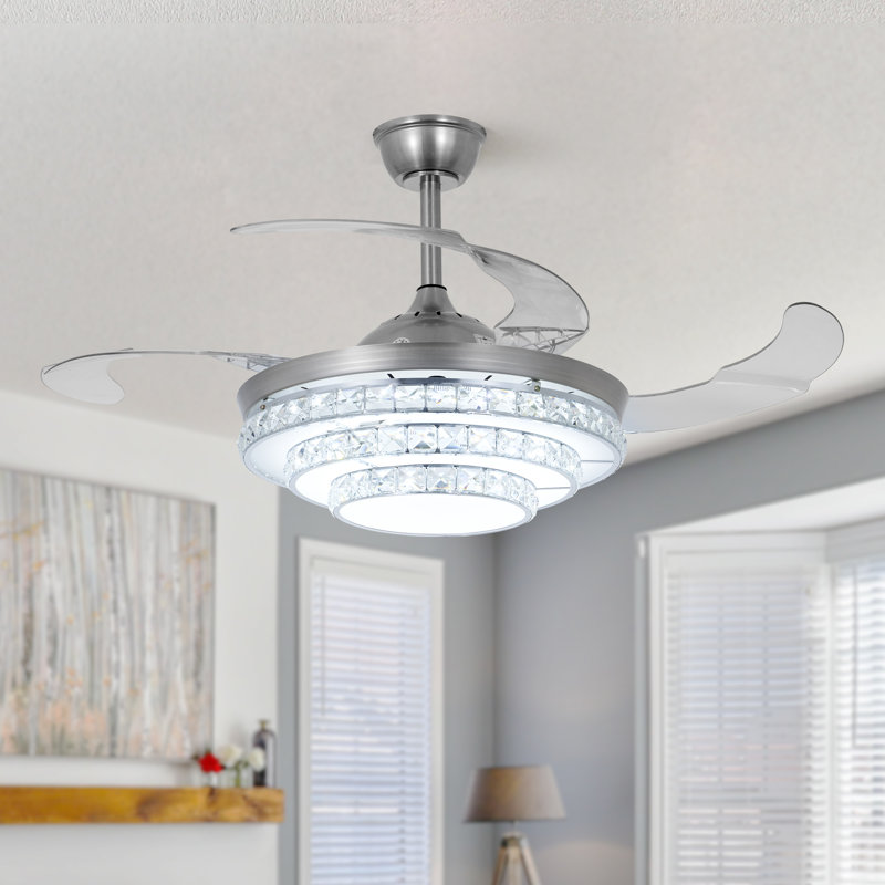 Jordani 42'' Ceiling Fan with LED Lights, Silver