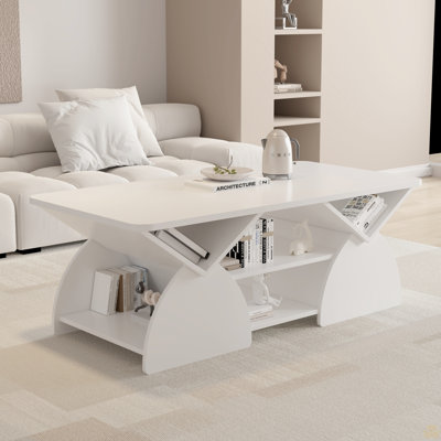 Table basse de coin rectangulaire en bois d'ingénierie