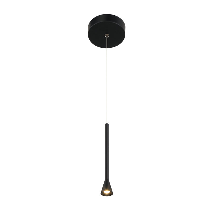 Luminaire suspendu en forme de cloche à 1 lumière Kateleigh, Noir
