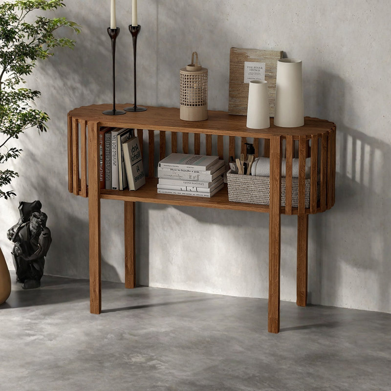 Console de salon d'entrée simple en bois, Brun