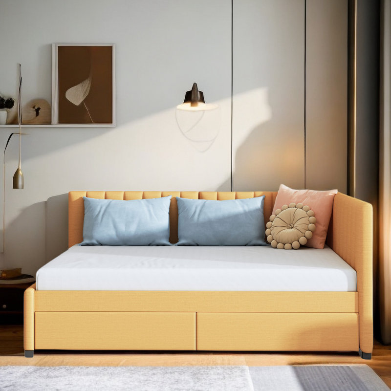 Kaydhen Upholstered Daybed, Yellow