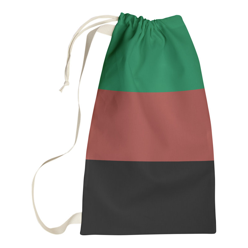 Boston Fabric Laundry Bag with Handles, Large ( 36" x 28" x 1.5"), Green/Gold/Black