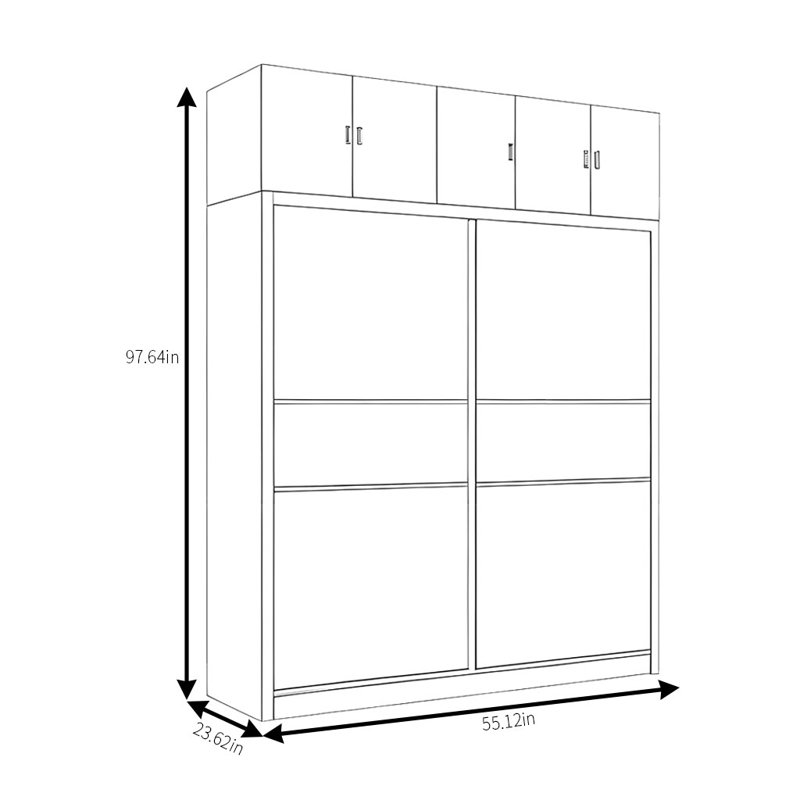 Devoe, 98" H x 56" W x 24" D