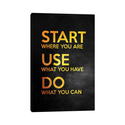 Start Use Do 1 Piece Wrapped Canvas Painting