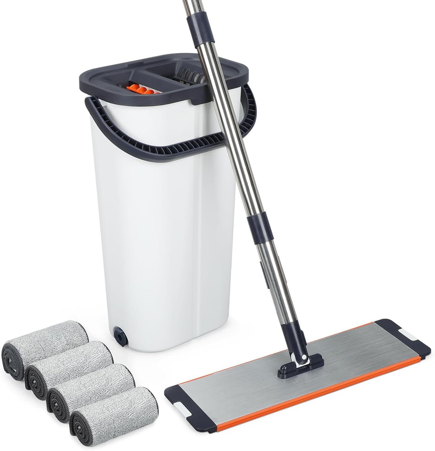 SIMMOP Mop And Bucket Set, 360° Squeeze Microfiber Mops For Floor Cleaning, Two-Chamber Cleaning Bucket For Wet And Dry Use, Home Floor Cleaning - View #8