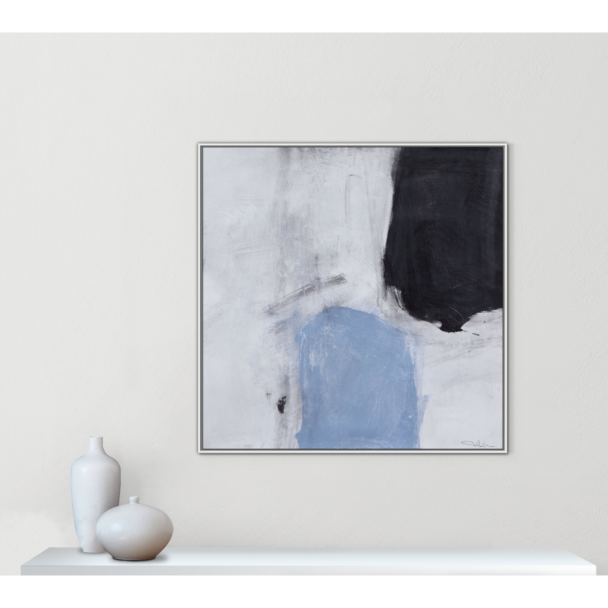 From Powder Blue to Onyx Print by Casa Fine Arts, 46.5" H x 46.5" W, White