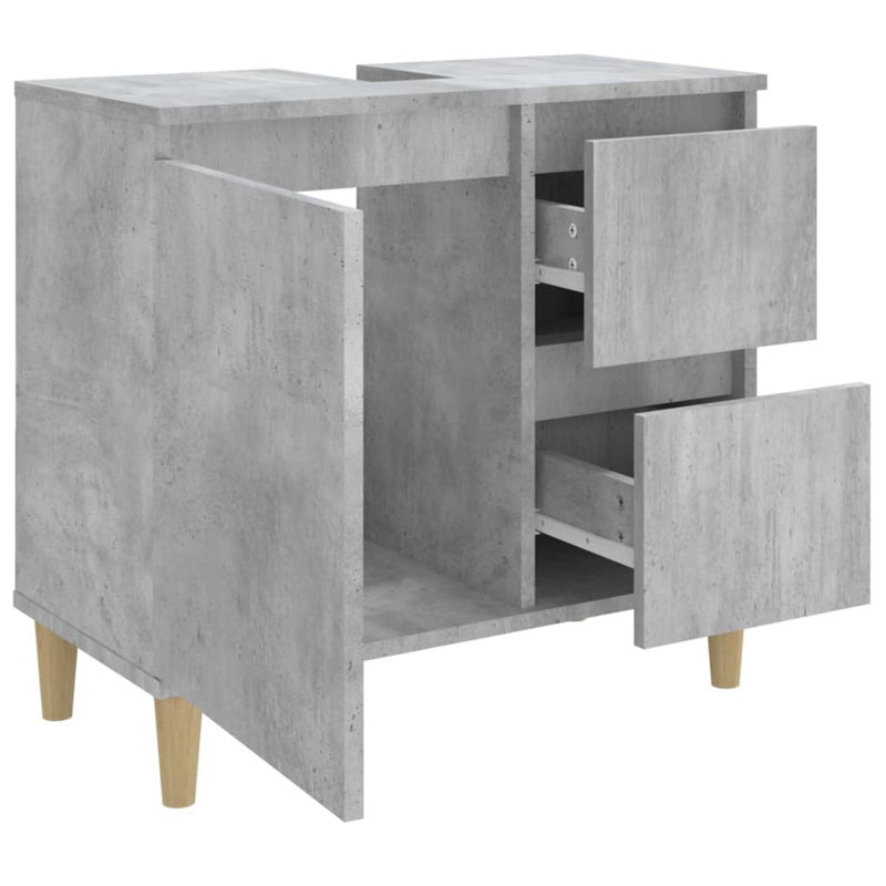 Lakra Bathroom Cabinet 65 x 33 x 60 cm Engineered Wood, Concrete Grey
