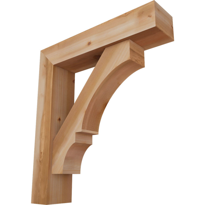 Support de bloc Balboa avec entretoise décalée, 38 x 34, Cèdre rouge occidental de l 7 1/2 po (lisse)