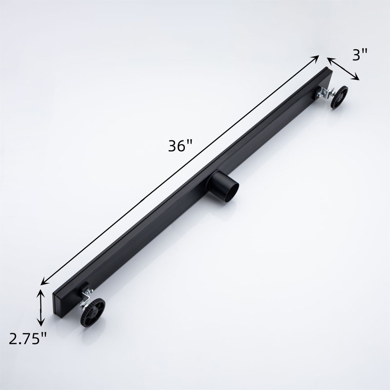 Drain de douche 36 po, Noir mat