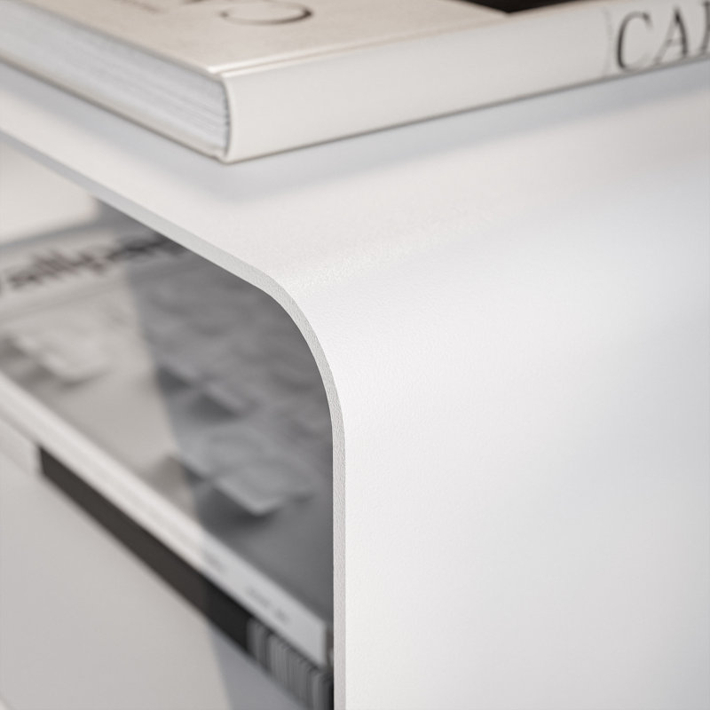 45cm W Metal Bedside Table, white