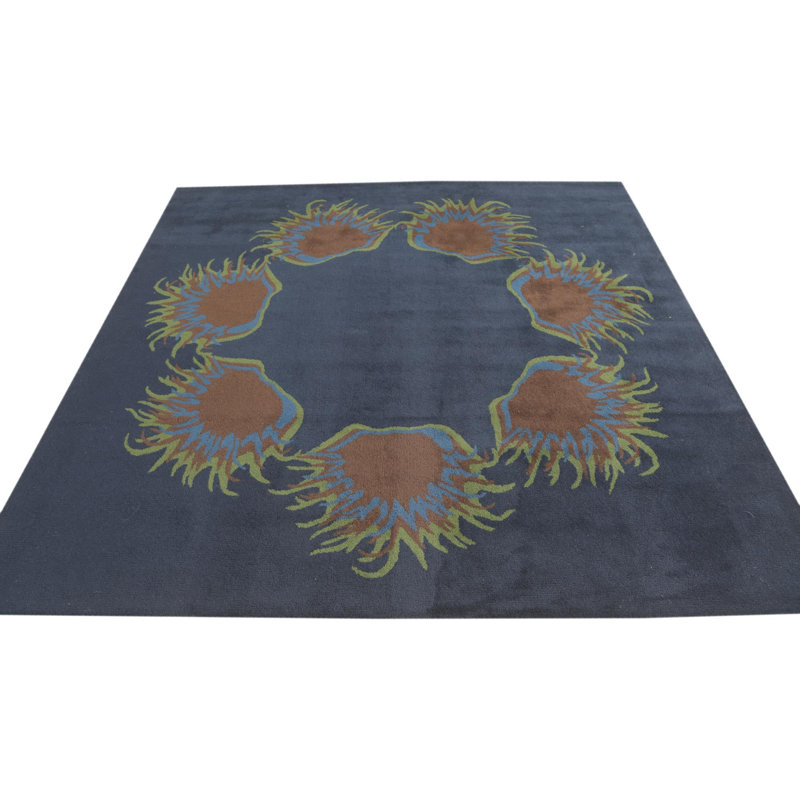 Tapis carré bleu marine Otto
