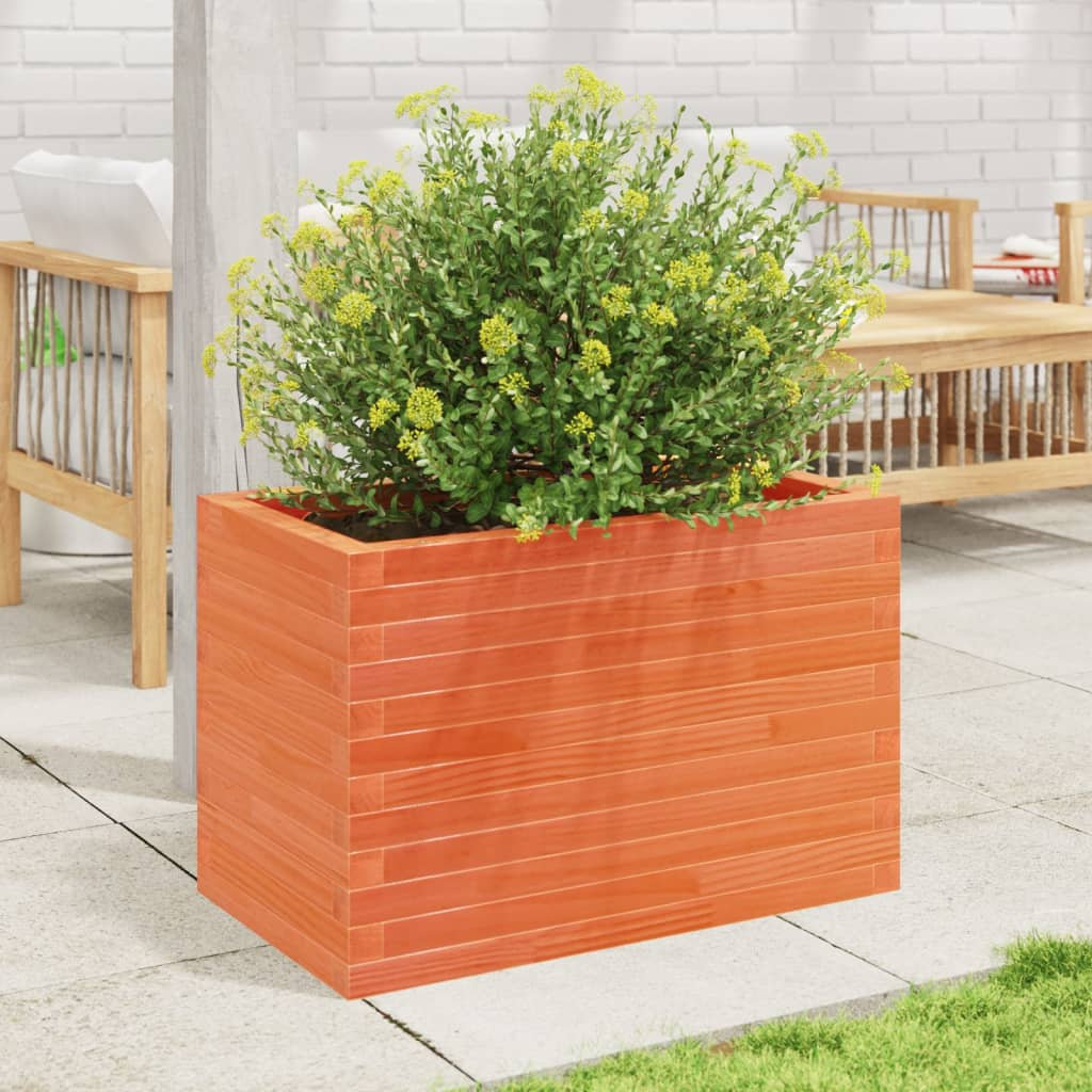 Vidaxl Garden Planter Outdoor Flower Pot Planter Pot Wax Brown Solid Wood Pine - Image 2