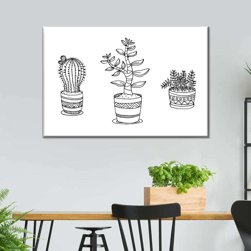 " Minimalist Succulents " by Avery S, 8" H x 12" W x 1" D