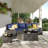 7-pieces Patio Furniture Set With 44" Propane Gas Fire Pit Table-106877512