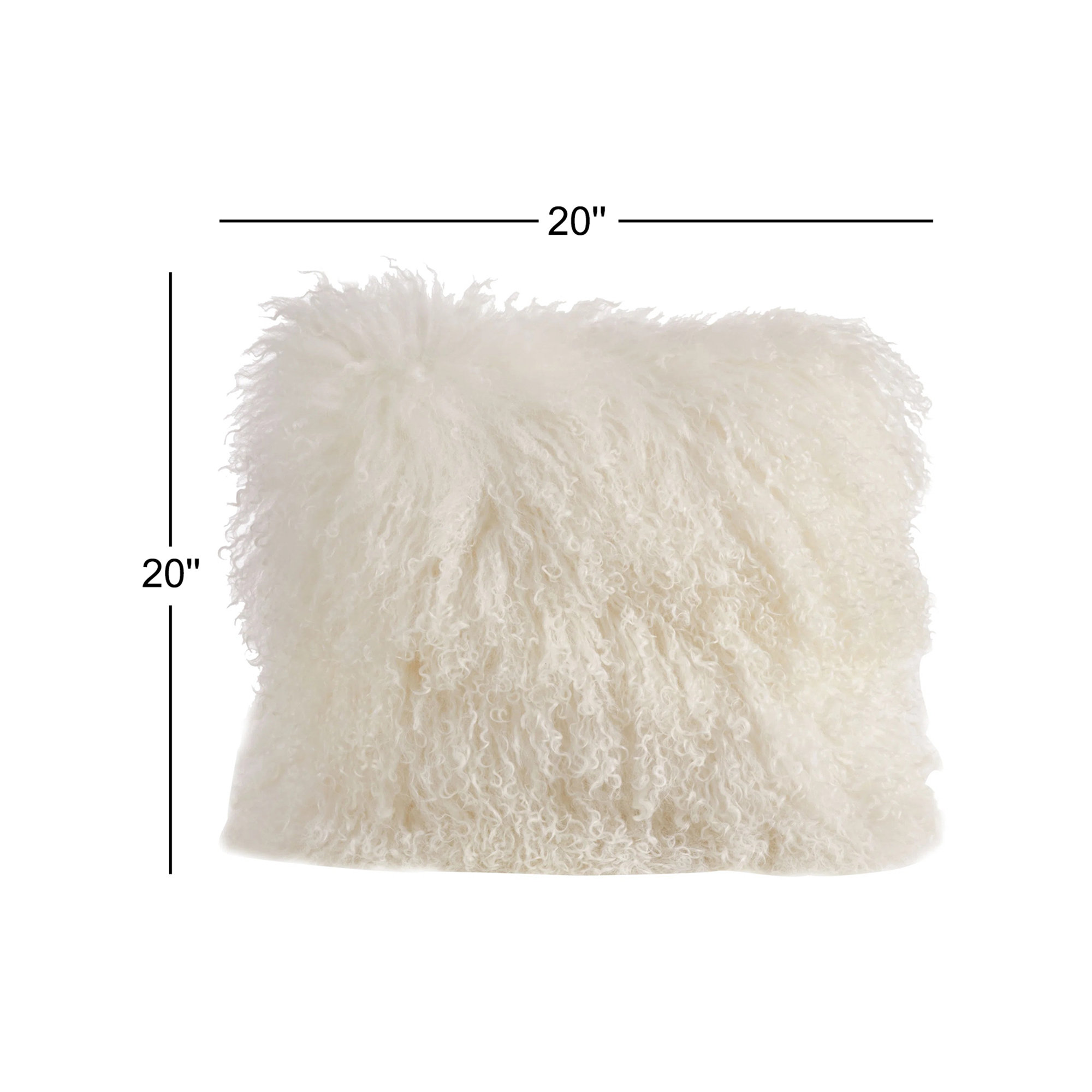 Iyana Wool Throw Pillow, Ivory, Square 20"