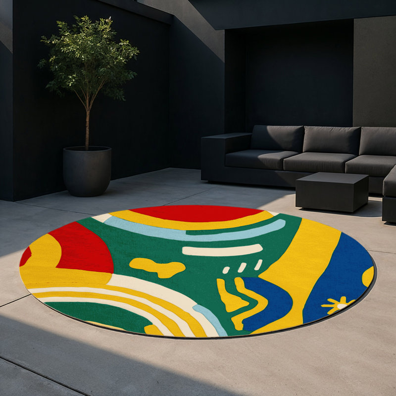 Cheeky Splash Indoor And Outdoor Area Rug, Round 5'