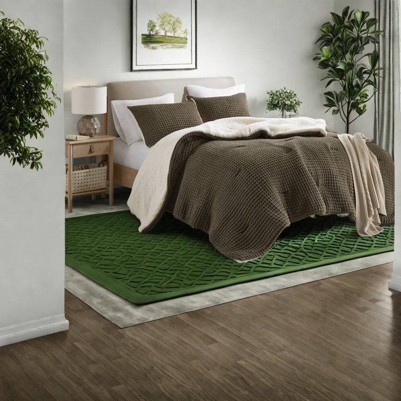 Luxurious Waffle Knit Bedding Set, Chenille Polyester, Modern Home Comfort