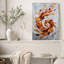 «Swirling Autumn Leaves with White Drips on Gray», art mural sur toile-1623449770