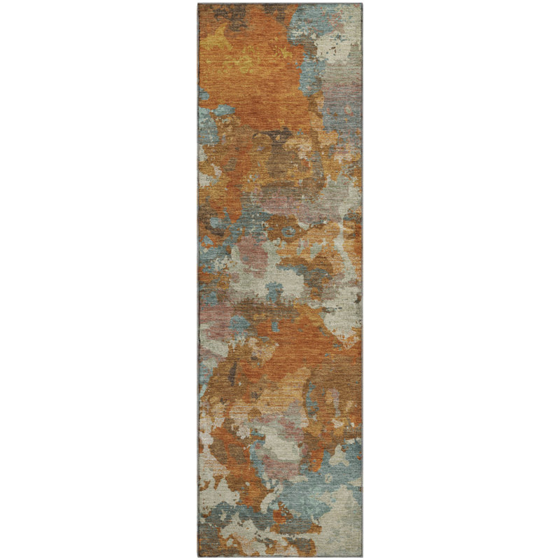 Premium Machine Washable Kumbhar AMF1381 Modern Rug, Runner 2'3" x 7'6"