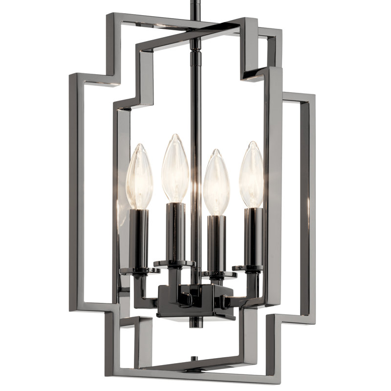 Contemporary Midnight Chrome 4-Light Incandescent Pendant